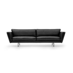 Mogens Hansen MH GRASP L Sofa L: 223 cm - Sort Baltique Luksuslæder/Runde ben i Børstet Stål