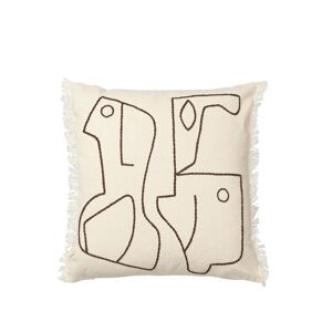 Ferm Living Figure Cushion 50x50 cm - Off-White/Coffee