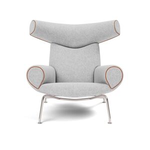 Fredericia Wegner Ox Chair - Hallingdal 116/Max 95 Læder Cognac/Børstet Rustfrit Stål