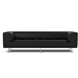 Fredericia 4511 Delphi 3 Pers. Sofa L: 240 cm - Læder Rio 01 Sort/Børstet Aluminium