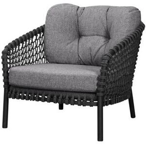 Cane-line Outdoor Ocean Large Loungestol Inkl. Hyndesæt SH: 40 cm - Dark Grey/Dark Grey