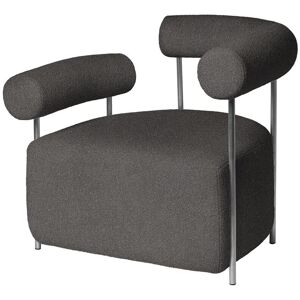 Kristina Dam Studio Solitude Lounge Chair H: 73 cm - Dark Grey/Rustfrit Stål