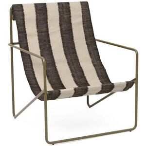 Ferm Living Desert Lounge Chair 63x77,5 cm - Olive/Off-White/Chocolate