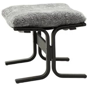 LK Hjelle Siesta Ovis Fodskammel - Black/Sheepskin Scandinavian Grey