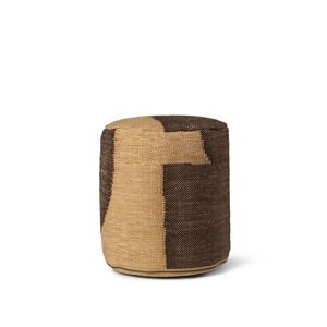 Ferm Living Forene Cylinder Pouf H: 42 cm - Tan/Chocolate