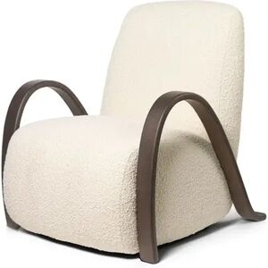 Ferm Living Buur Lounge Chair H: 87 cm - Dark Stained Oak/Off-White Nordic Bouclé