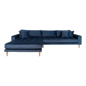 Lido sofa , chaiselongsofa venstrevendt velour mørke blå.