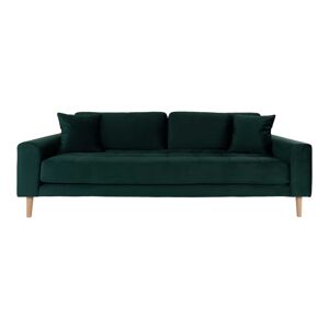 Lido sofa 3 pers. velour inkl. 2 pyntepuder, grøn.
