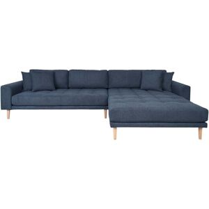 Lido sofa , loungesofa højrevendt med 4 puder mørkeblå.