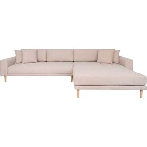 Lido sofa , loungesofa højrevendt med 4 puder sandfarvet.