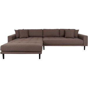 Lido sofa , loungesofa venstrevendt med 4 puder brun.