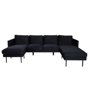 Zoom sofa U-sofa velour sort.