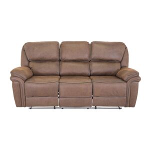 Saranda sofa 3 personers recliner PU kunstlæder brun.
