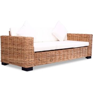 vidaXL 3-personers sofa naturlig rattan