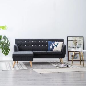 vidaXL L-formet sofa 171,5x138x81,5 cm stofbetræk mørkegrå