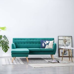 vidaXL L-formet sofa 171,5x138x81,5 cm stofbetræk grøn