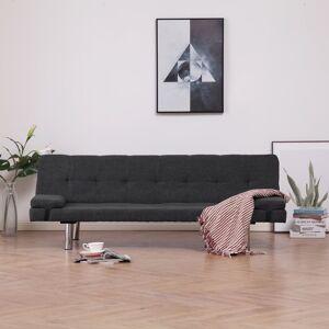 vidaXL sovesofa med to puder polyester mørkegrå