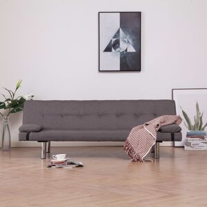 vidaXL sovesofa med to puder polyester gråbrun