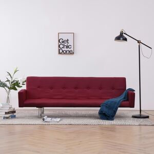 vidaXL 282225  Sofa Bed with Armrest Wine Red Polyester