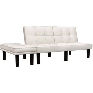 vidaXL 2-personers sofa stof cremefarvet