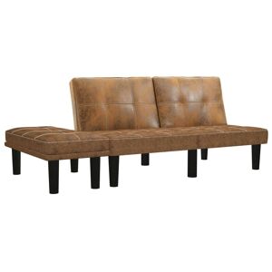 vidaXL 2-personers sofa imiteret ruskind brun