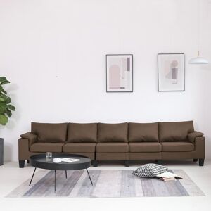 vidaXL 5-personers sofa stof brun