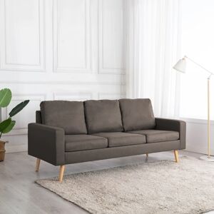 vidaXL 3-personers sofa stof gråbrun