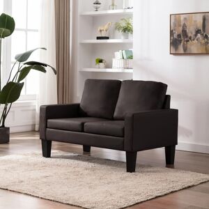 vidaXL 2-personers sofa kunstlæder brun