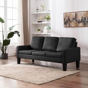 vidaXL 3-personers sofa kunstlæder sort