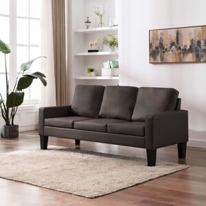 vidaXL 3-personers sofa kunstlæder brun