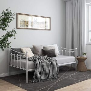 vidaXL sengestel til sovesofa 90x200 cm metal hvid