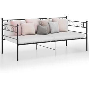 vidaXL sengestel til sovesofa 90x200 cm metal sort