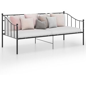 vidaXL sengestel til sovesofa 90x200 cm metal sort