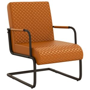vidaXL stol med cantilever kunstlæder brun