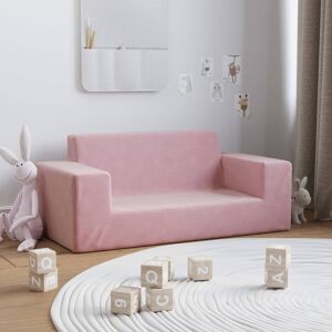vidaXL 2-personers sofa til børn blødt plys pink