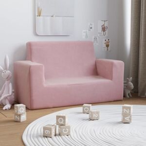 vidaXL 2-personers sofa til børn blødt plys pink