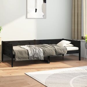 vidaXL daybed 90x200 cm massivt fyrretræ sort