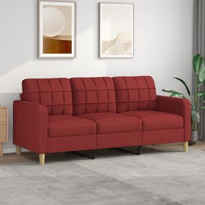 vidaXL 3-personers sofa 180 cm stof vinrød