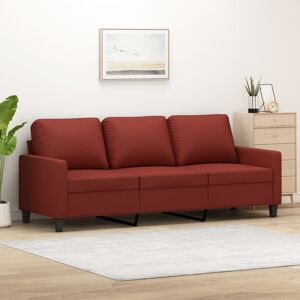 vidaXL 3-personers sofa 180 cm kunstlæder vinrød