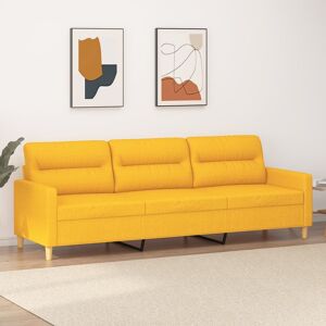 vidaXL 3-personers sofa 210 cm stof lysegul
