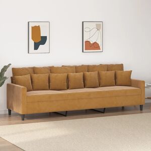 vidaXL 3-personers sofa 210 cm fløjl brun