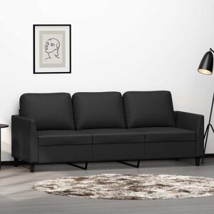 vidaXL 3-personers sofa 180 cm kunstlæder sort