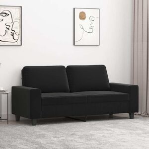 vidaXL 2-personers sofa 140 cm mikrofiberstof sort