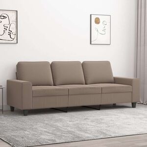 vidaXL 3-personers sofa 180 cm mikrofiberstof gråbrun