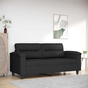 vidaXL 2-personers sofa 140 cm mikrofiberstof sort