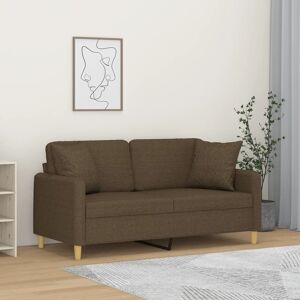 vidaXL 2-personers sofa med puder og hynder 140 cm stof brun