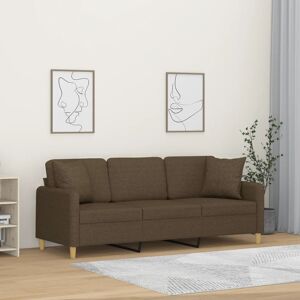 vidaXL 3-personers sofa med puder og hynder 180 cm stof brun