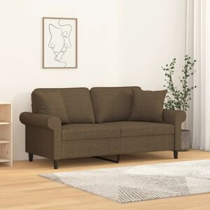 vidaXL 2-personers sofa med puder og hynder 140 cm stof brun
