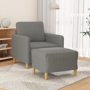 vidaXL sofastol med fodskammel 60 cm stof Mørkegrå