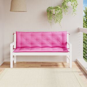 vidaXL hynder til havebænk 2 stk. 150x50x7 cm stof pink